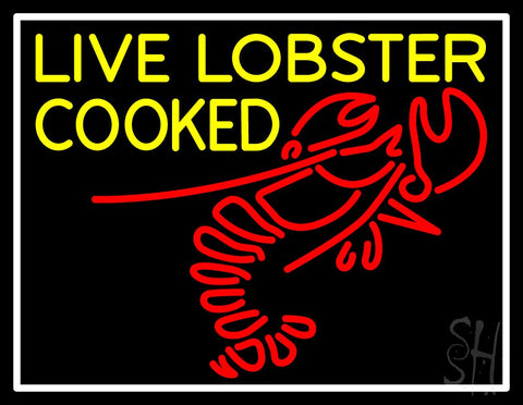 Live Lobster Cooked Neon Sign 24