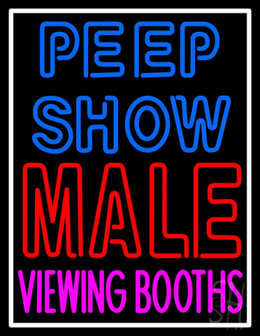 Peepshow Male Viewing Booth Neon Sign 31