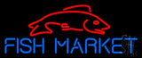 Fish Market With Red Fish Neon Sign 13" Tall x 32" Wide x 3" Deep