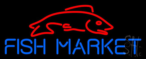 Fish Market With Red Fish Neon Sign 13