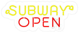 Subway Open Contoured Clear Backing Neon Flex Sign 13 " Tall x  32 " Wide