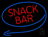 Round Red Snack Bar Neon Sign 24" Tall x 31" Wide x 3" Deep