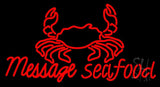 Custom Seafood With Crab Logo Neon Sign 20" Tall x 37" Wide x 3" Deep