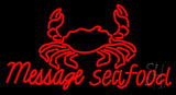 Custom Seafood With Crab Logo Neon Sign 20" Tall x 37" Wide x 3" Deep