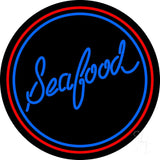 Round Seafood Neon Sign 26" Tall x 26" Wide x 3" Deep