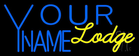 Custom Cursive Yellow Lodge Neon Sign 13