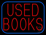 Used Books With Blue Border Neon Sign 24" Tall x 31" Wide x 3" Deep