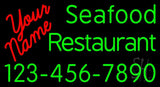 Custom Seafood Restaurant With Number Neon Sign 20" Tall x 37" Wide x 3" Deep