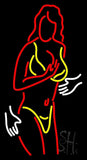 Strip Girl In Bikini Neon Sign 37" Tall x 20" Wide x 3" Deep