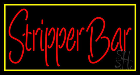 Stripper Bar With Yellow Border Neon Sign 20