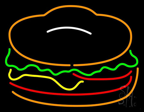 Red Green Burger Logo Neon Sign 24