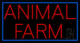 Red Animal Farm Blue Border Neon Sign 20" Tall x 37" Wide x 3" Deep