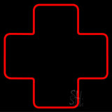 Hospital Plus Logo 1 Neon Sign 24" Tall x 24" Wide x 3" Deep