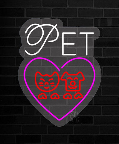 Pet Logo Contoured Clear Backing Neon Sign 31