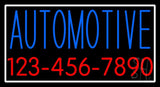 Automotive With Phone Number And Border Neon Sign 20" Tall x 37" Wide x 3" Deep