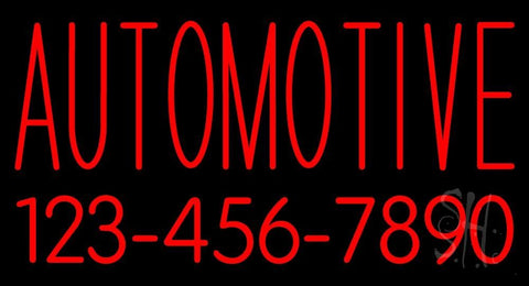Automotive With Phone Number Neon Sign 20