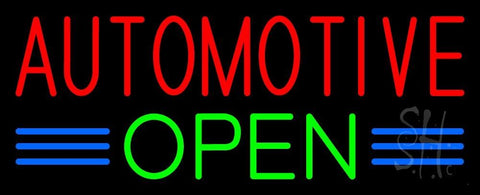 Red Automotive Green Open Neon Sign 13