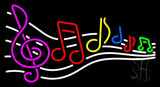 Music Notes 1 Neon Sign 20" Tall x 37" Wide x 3" Deep