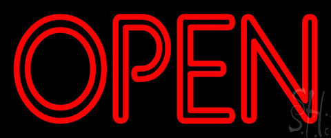Red Double Stroke Open Neon Sign 10