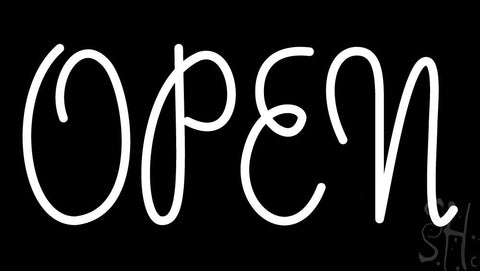 White Open Neon Sign 13