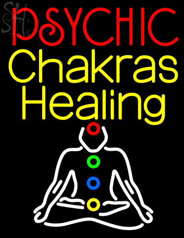 White Psychic Chakras Healing Neon Sign 31